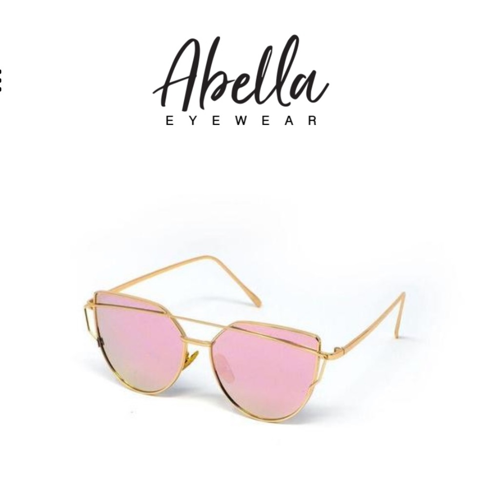 New with box Abella pink/gold fashion sunglasses
